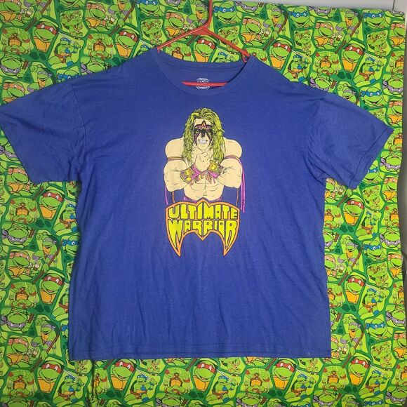 2019 WWE Wrestling The Ultimate Warrior Blue T-Shirt Men’s L - Picture 1 of 4